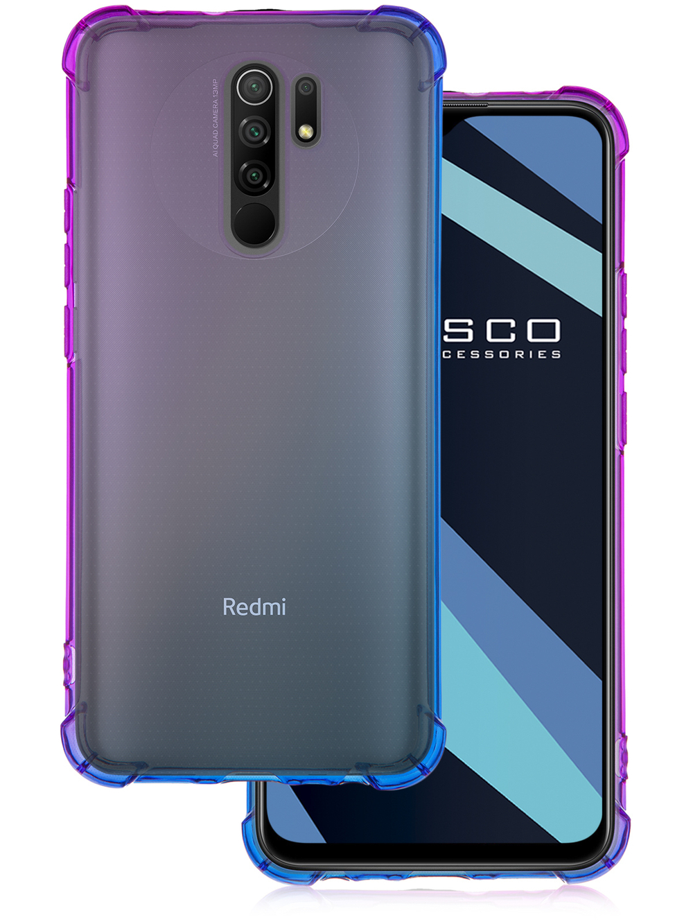 Чехол ROSCO для Xiaomi Redmi 9 оптом (арт. XM-R9-HARD-TPU-VIOLET-BLUE)