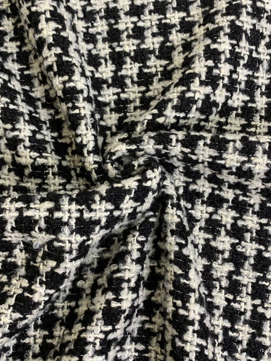 Твид шанель, черный/белый, шерсть BST3613
