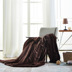 Плед 1.5 на полуторку Шоколад Барашка Велюр-Плюш 140х200