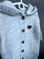 Комбинезон вязаный с капюшоном "Lucr" (открытые ножки)