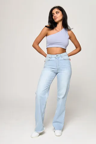 Топ на одно плечо из хлопка цвета лаванда