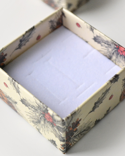 Футляр картонный "Новогодняя. Зимний лес №5", 60х60х34 мм