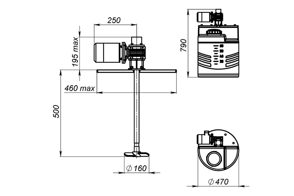 Емкость пищевая ЭкоПром дозировочная с лопастной мешалкой 60 л. вертикальная (47x47x79см;белый) - арт.555698