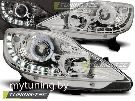 Передние фары daylight chrome для Peugeot 107