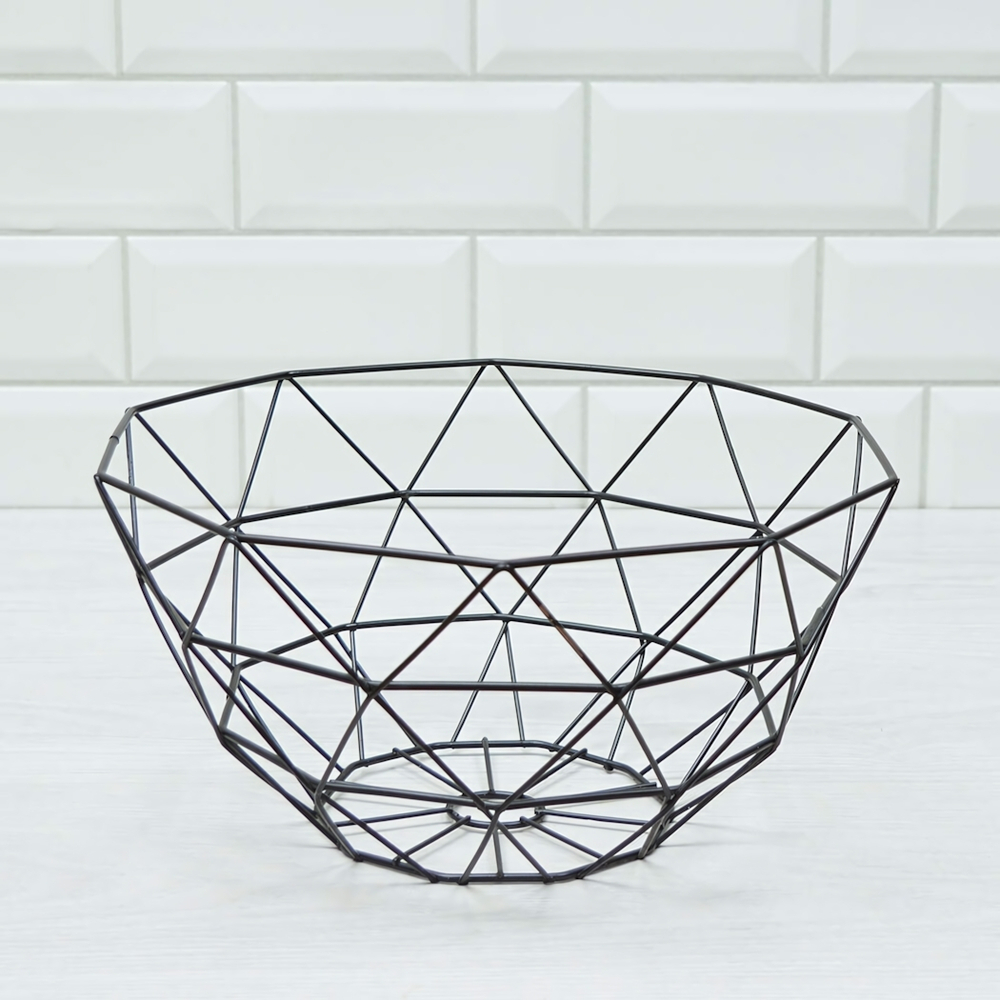 Фруктовница 28,5*14см металлическая, черная