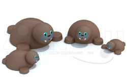 Уличная объемная фигура из резиновой крошки Морж