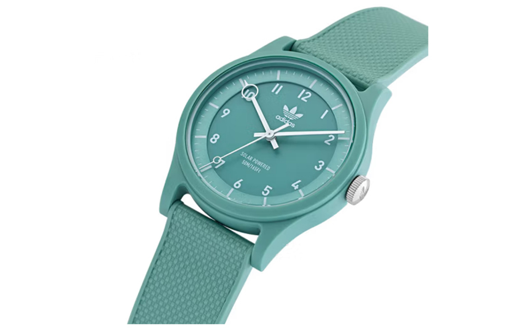 Adidas Originals STREET Wrist Watch Quartz Movement Resin Strap Green Dial Men"s Watches 50m Water Resistant