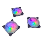 Комплект из 3 вентиляторов TESLA RGB120-DB3, 120мм, 1200rpm, 3-pin+Molex, черный-белый/FRGB, 38CFM, 21дБ, антивибропрокладки (TSL-120-DB3)