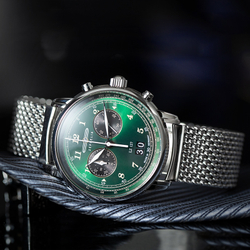 ZEPPELIN Piaget Collection Quartz Movement Men"s Watches Watch 40mm Green Dial Steel Strap