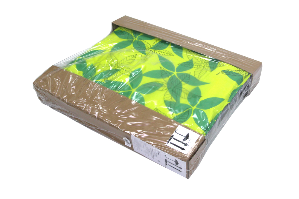 Кровать раскладная Стефания п/мягкая лист 10мм арт.С86а/123г(цвет ткани зеленый, желтый рис.листья (1 шт. в уп. гофрокартон)