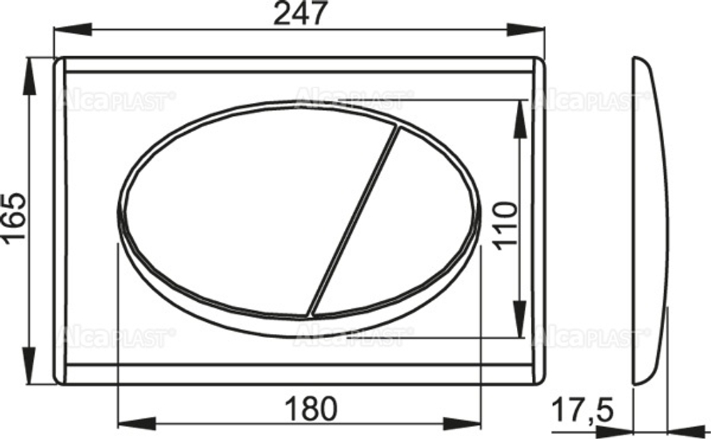 Кнопка смыва AlcaPlast M75 золотая