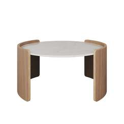 Столик Lagom Stone D 65 см высота 32 см (камень LC, натуральный дуб)