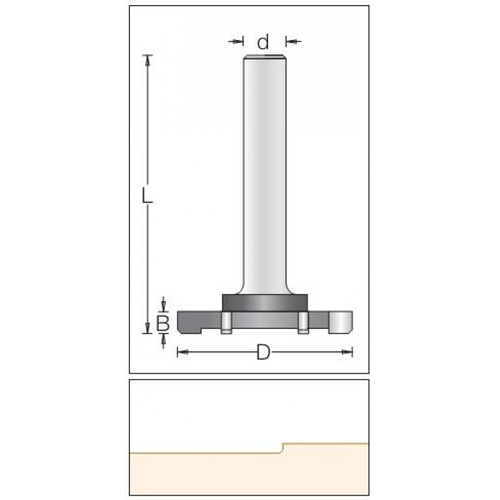 Концевая шестизубая обгонная фреза 52x6.5x83x12 1600059