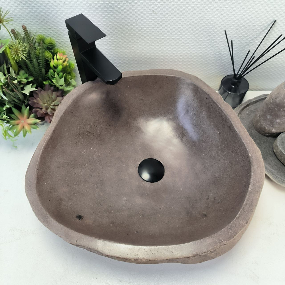 Раковина из речного камня RS-64145 (49*48*15) 0123