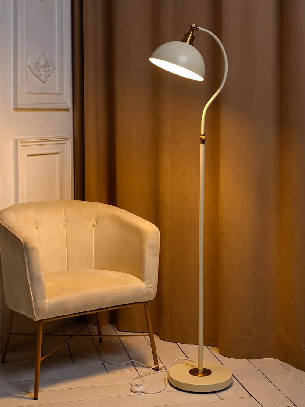 Напольный торшер винтажный, лампа