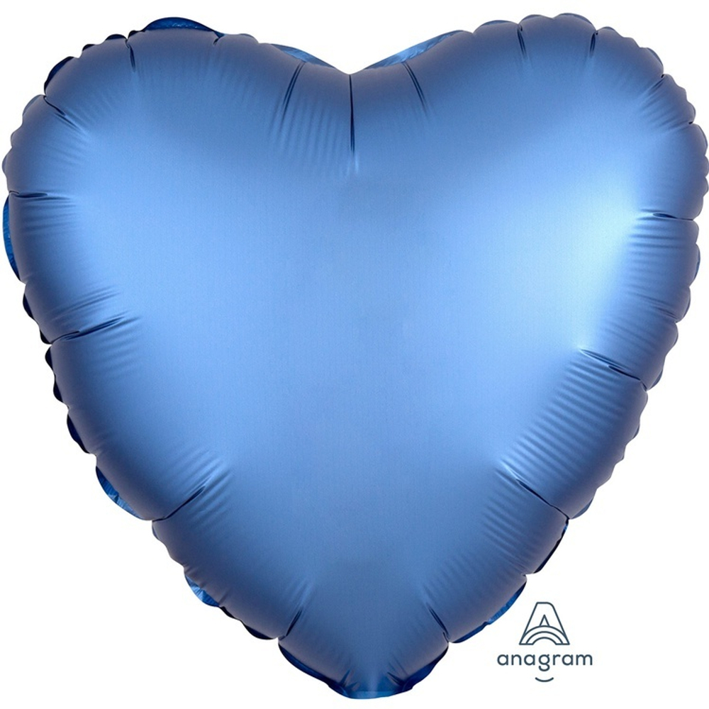 Фольгированная фигура, сердце, 18"/46СМ Сатин Azure