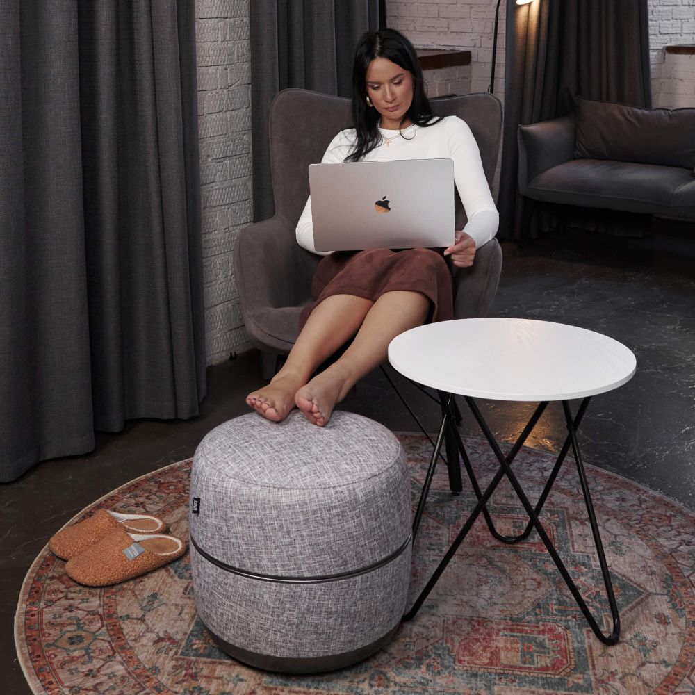 Массажер для ног 2в1 UNIX интерьерный пуф / Secret Pouf Grey