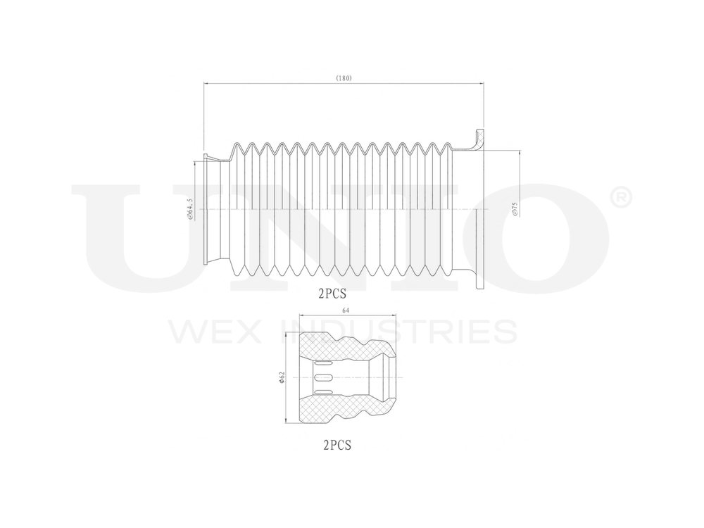 Комплект пыльник и отбойник UNIO DUC-50055
