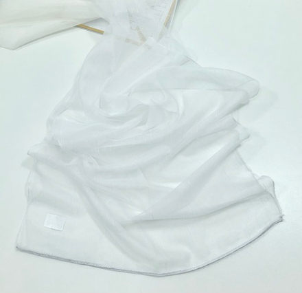 Тюль матовый с полосой Arya арт. Pine col. v01 белый (высота 300 см, Турция)