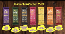 Батончики Green Meal АССОРТИ по 14шт. (Банан, Фундук, Годжи, Ирис, Шоколад, Апельсин, Кокос)