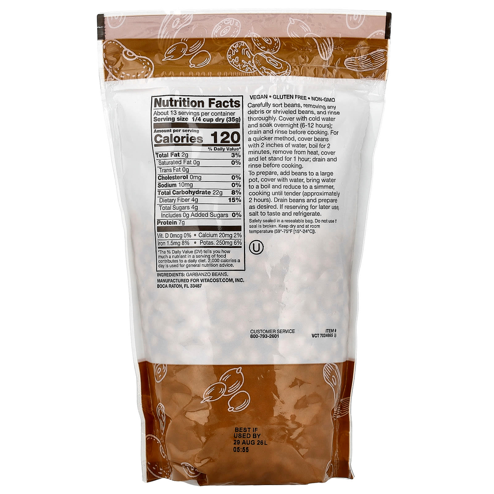 Vitacost, Garbanzo Beans, 16 oz (453 g)
