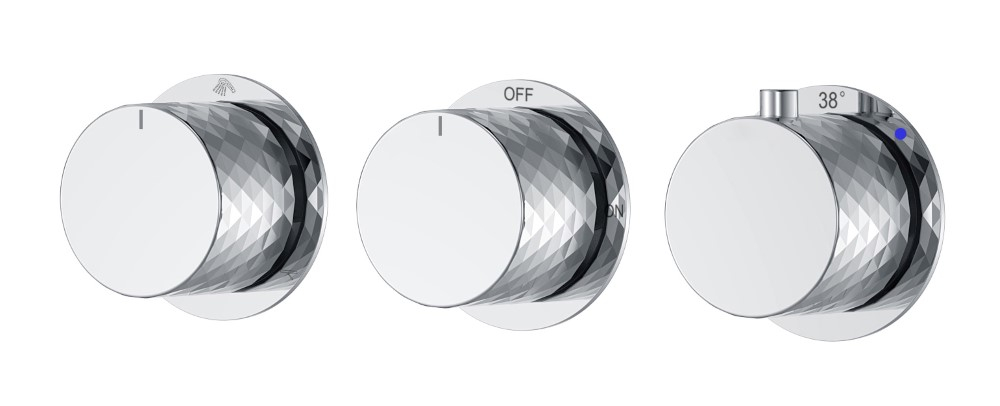Смеситель встроенный с термостатом STICK DIAMOND CHROME 3-проходной