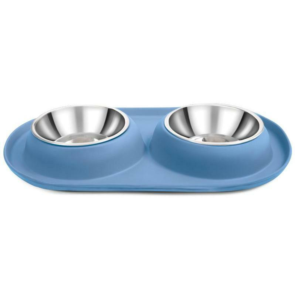 Миска для животных Triol Бриз, размер 33.5x19x4см., серебристо-голубой