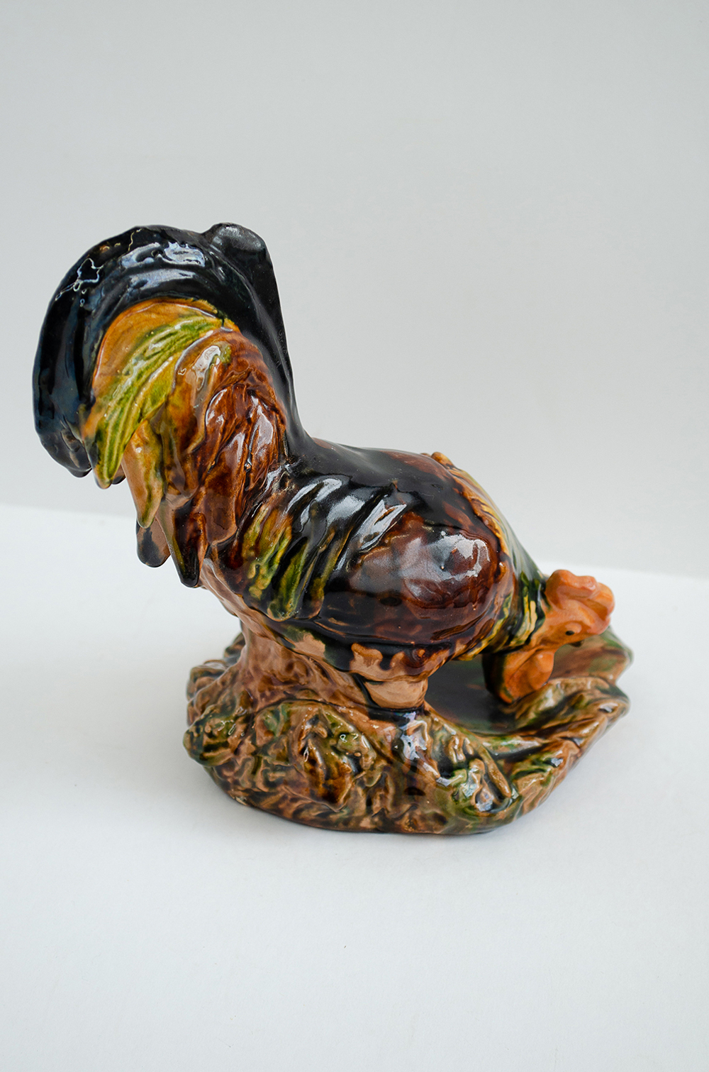 Петух. Керамическая скульптура. СССР. Старая Гжель. 1950-60-е гг. Керамика. Обливная майолика.