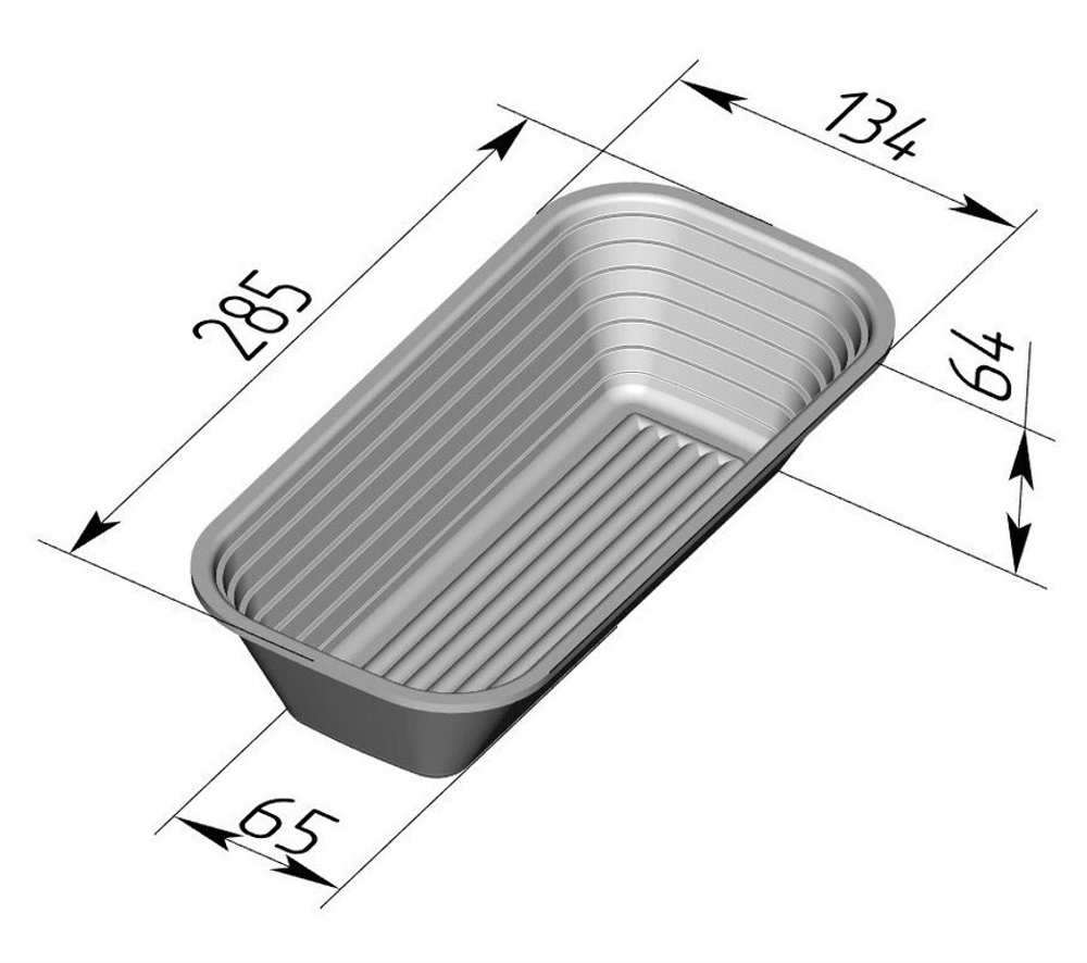 Форма для расстойки и выпечки хлеба овальная 285х135х65 мм
