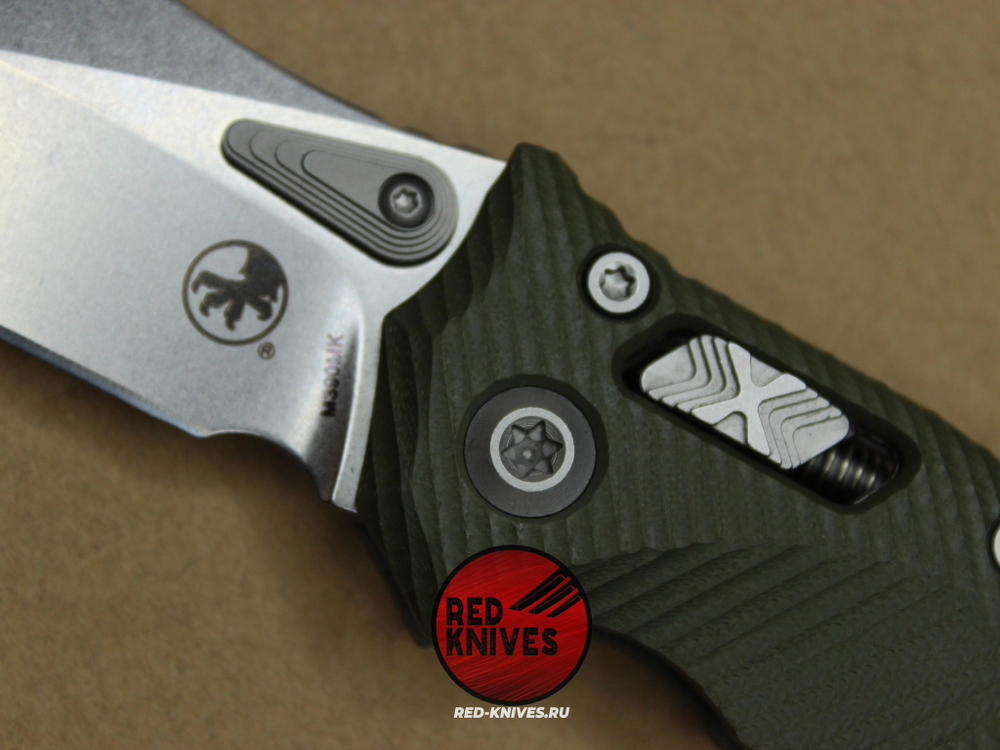 Нож Microtech Amphibian G10 - зеленая рукоять G10, клинок стоунвош RK/458