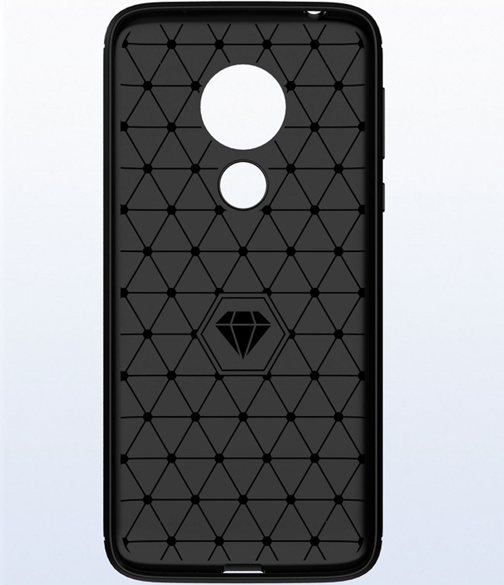 Чехол для Motorola Moto G7 Power цвет Black (черный), серия Carbon от Caseport