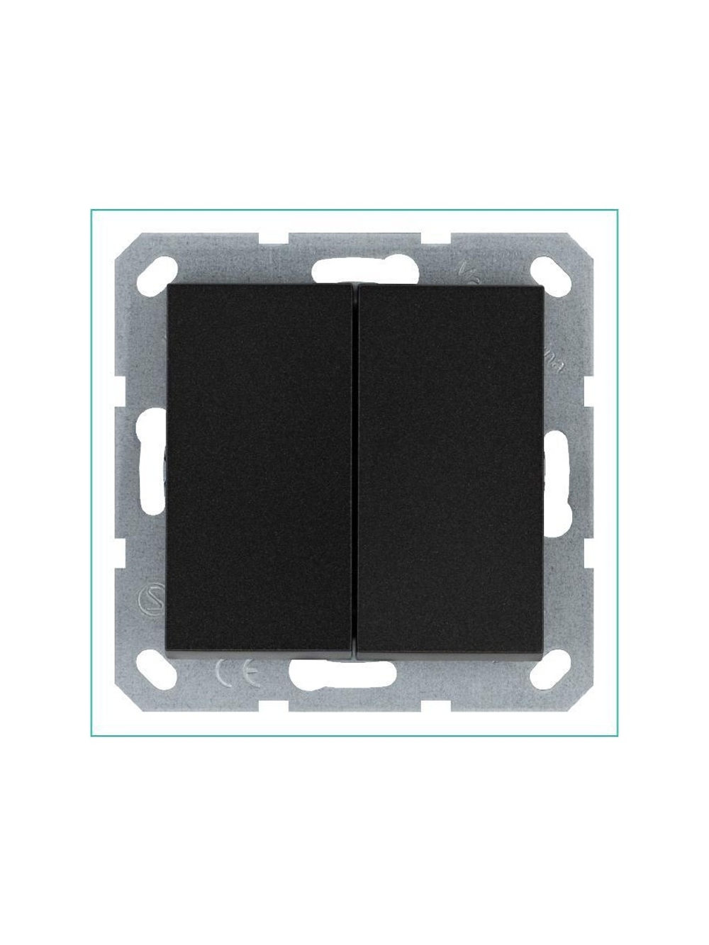 Переключатель проходной 2-кл. 10А IP20 механизм антрацит Jasmart G3022B