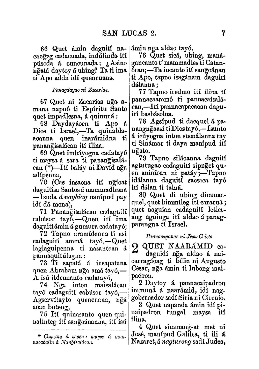 Ti Nasantoan A Evangelio Oenno Naimbag a Damag ni Kas Insurat Ni San Lucas. На Филиппинском (Илоко) яз. | M. l'abbé Trochon