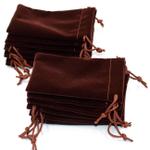 Бархатные мешочки коричневого цвета для упаковки маленького размера