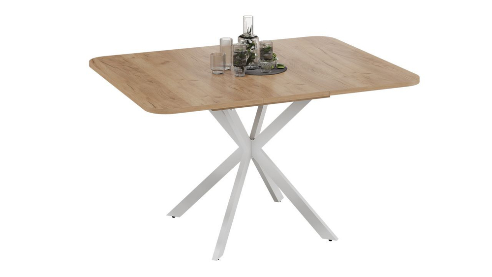 Стол кухонный обеденный раздвижной Дуб Крафт золотой Лиссабон 100(131)х100х75 см