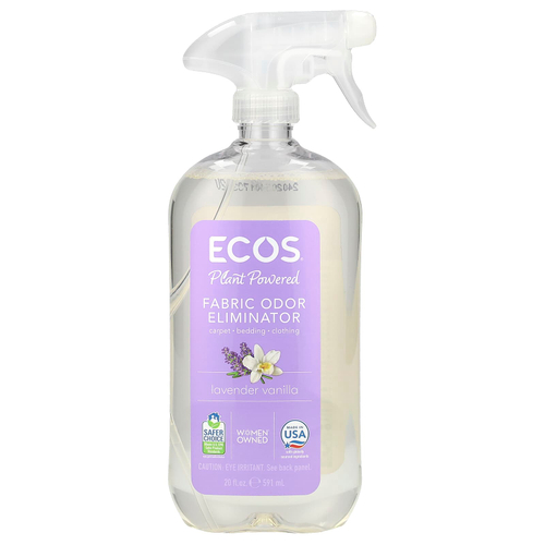 Earth Friendly Products, Ecos®, средство для устранения запаха из ткани на растительной основе, лаванда и ваниль, 591 мл (20 жидк. унций)