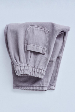 ZARA TIMELESZ БРЮКИ BAGGY ИЗ СМЕСОВОГО ЛЬНА, СЕРЫЙ