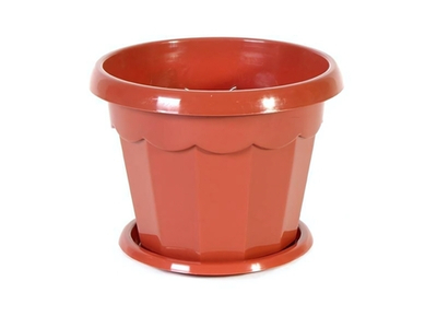 Горшок цветочный Гармония 1,5л с поддоном, коричневый