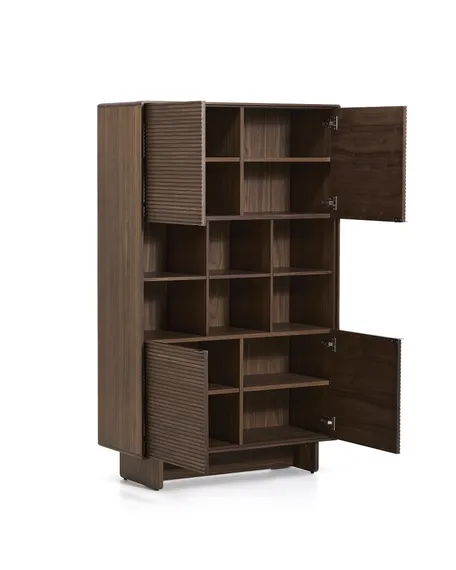 Высокий 4-дверный буфет Norlen из орехового шпона