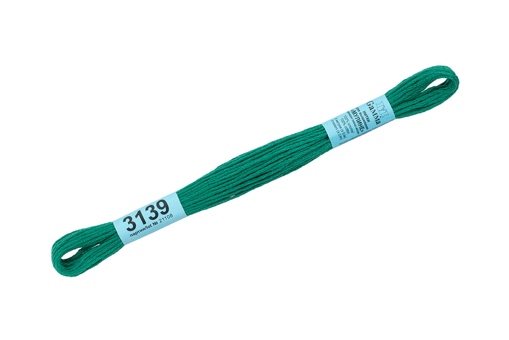 Мулине "Gamma", 100% хлопок , 8 м, №3139