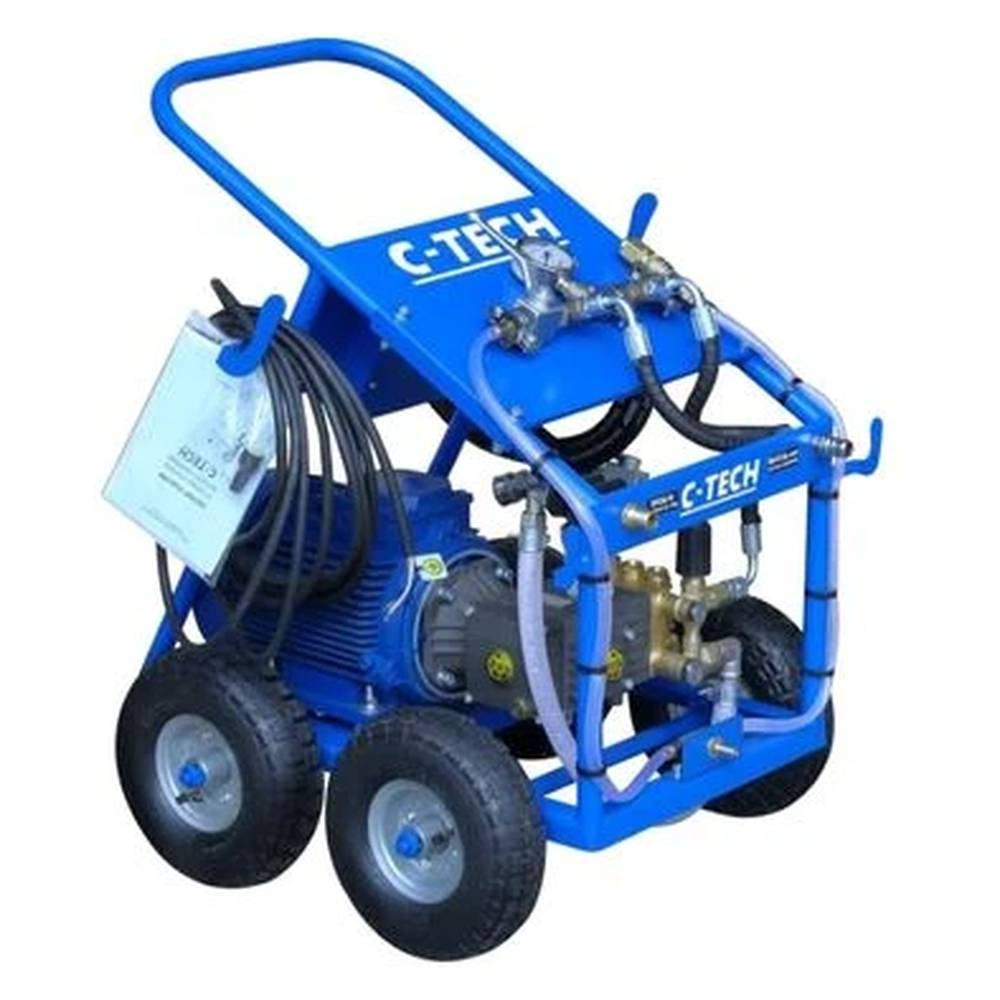 Установка опрессовочная высокого давления C-TECH DN1610 (160 бар, до 600 л/ч, 3 кВт, 220 В) мобильная