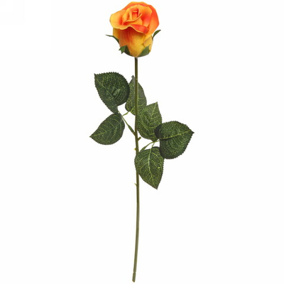 Цветок искусственный «Natur» 45см Роза цвет желто-оранжевый