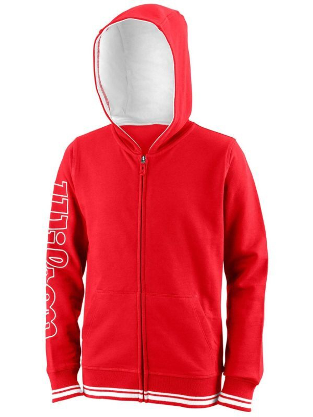 Кофта для мальчика теннисная Wilson Y Team II FZ Hoody - team red