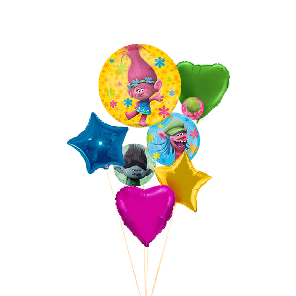 Композиция из воздушных шаров "Тролли"