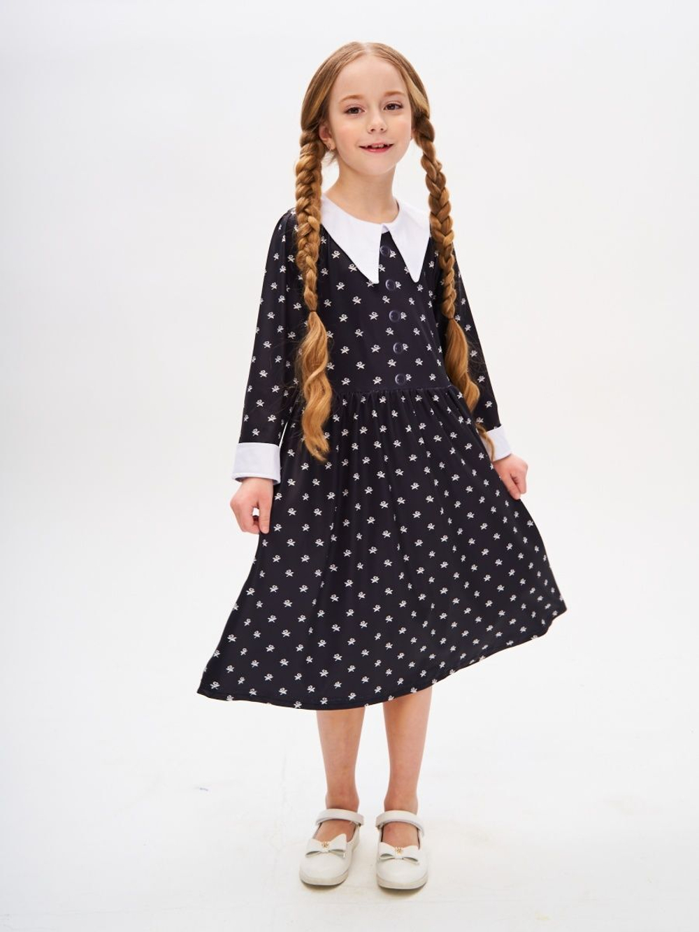 платье из сериала wednesday addams на Хэллоуин
