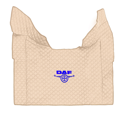 Ковры Daf XF-106 (автомат) (экокожа, бежевый, бежевый кант, синяя вышивка)