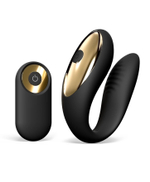 Черный вибратор для пар Perfect Lover с пультом ДУ (Цвет: черный)