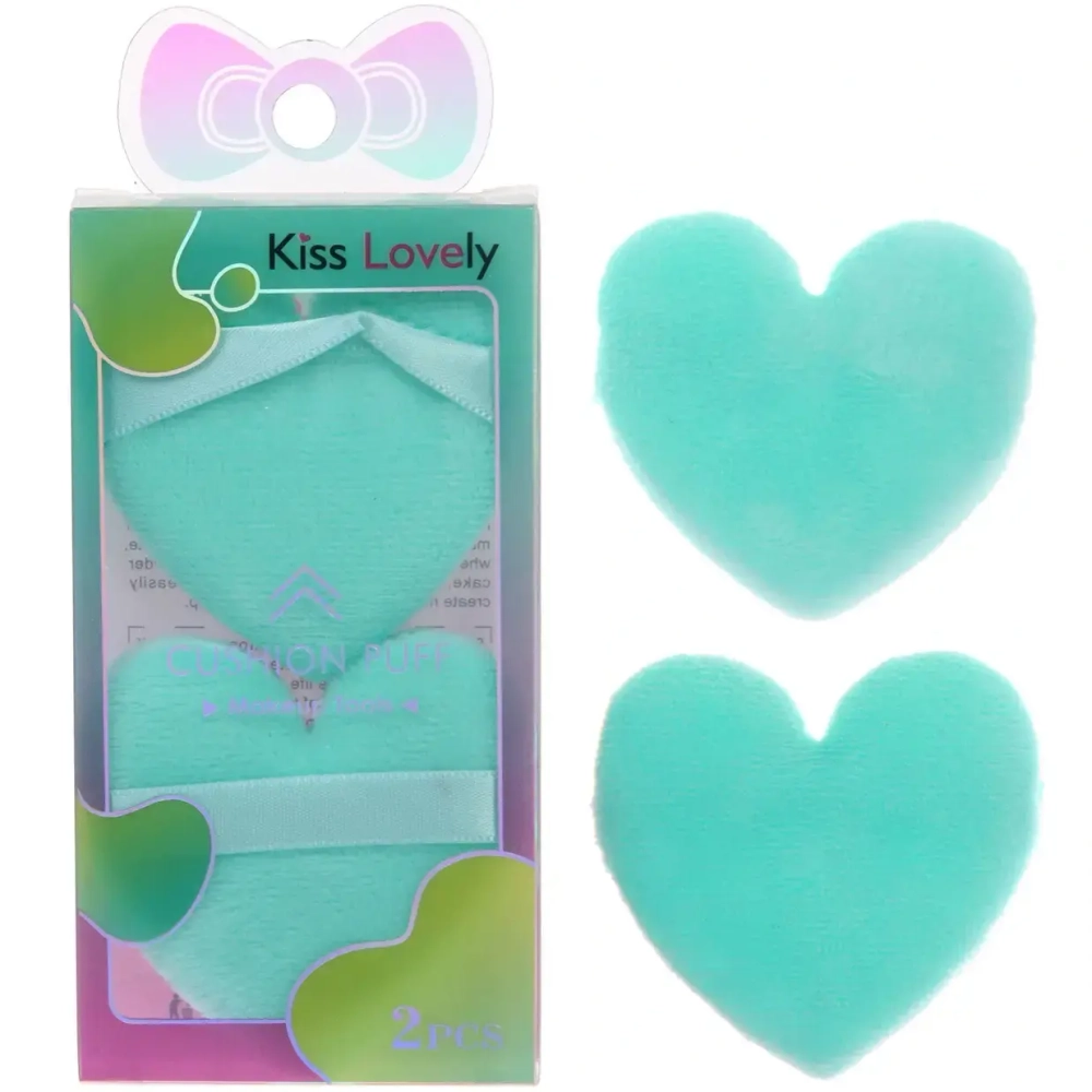 Пуховки для макияжа 2шт «FRIDA», цвет голубой, 11,5*5см