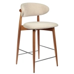 Стул полубарный Bradex Home Lucas латте букле с ножками цвета орех