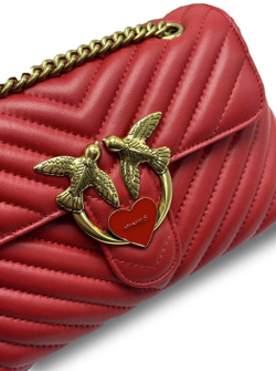 LADY LOVE BAG PUFF HEART - red gold